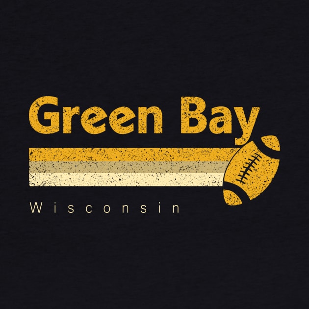 Vintage Green Bay Football Retro Wisconsin At Game Day by Hong Lien 